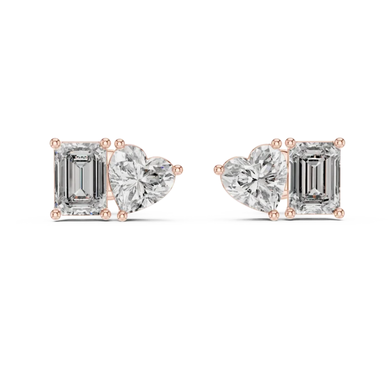 novafacet-amora-duo-heart-emerald-diamond-stud-earrings-rose-gold-front