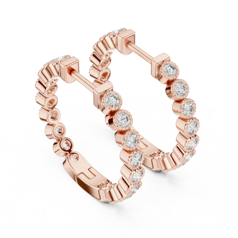 novafacet-celeste-bezel-round-diamond-hoop-earrings-rose-gold-side-look