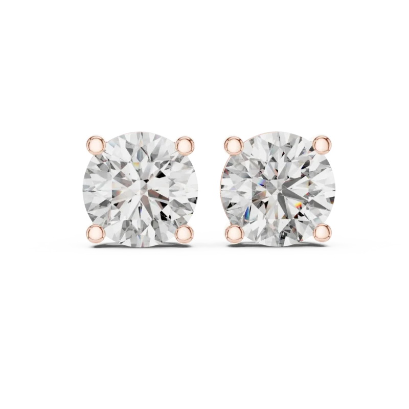 novafacet-classic-round-solitaire-diamond-stud-earrings-rose-gold-front