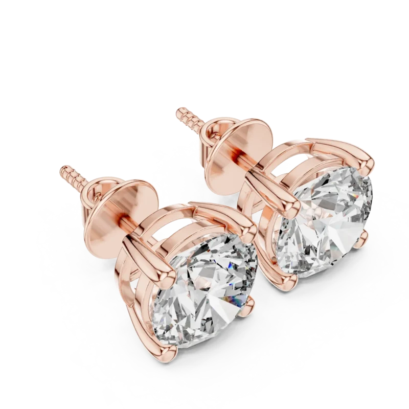 novafacet-classic-round-solitaire-diamond-stud-earrings-rose-gold-side-angle