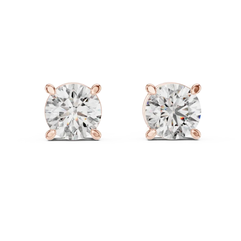 novafacet-elegant-round-diamond-solitaire-stud-earrings-rose-gold-front