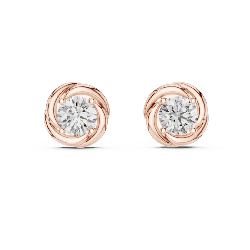 novafacet-elegant-swirl-frame-round-diamond-stud-earrings-rose-gold-front