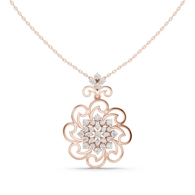 novafacet-floral-round-diamond-designer-pendant-rose-gold-front