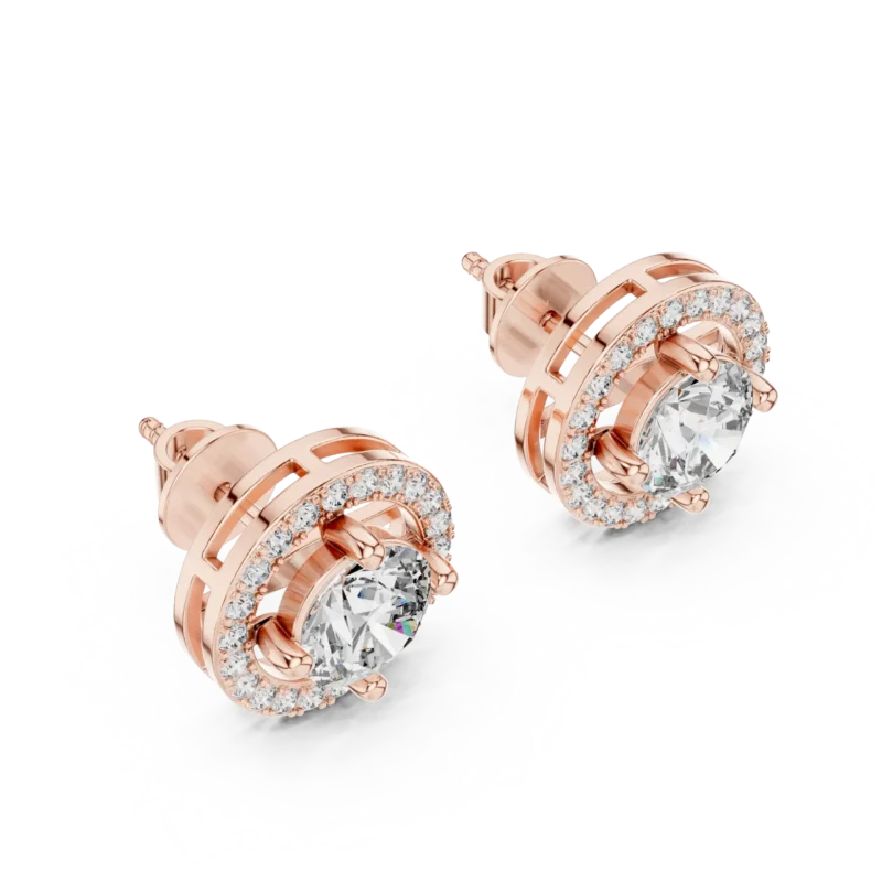 novafacet-round-halo-diamond-stud-earrings-rose-gold-side-angle