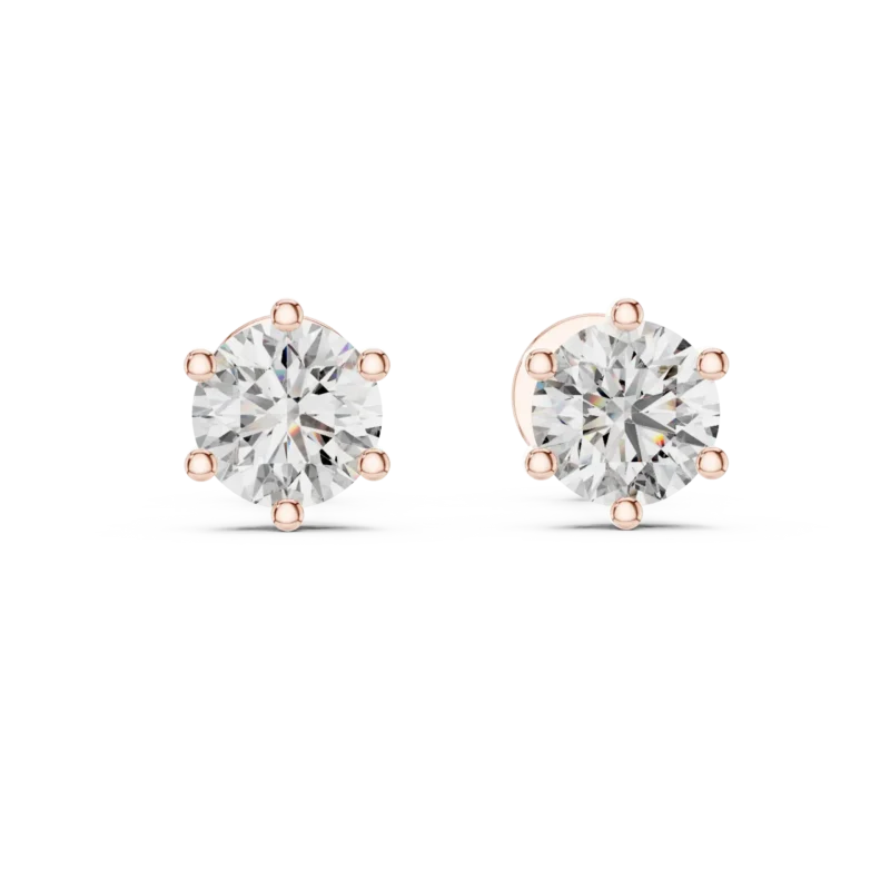 novafacet-timeless-round-solitaire-diamond-stud-earrings-rose-gold-front